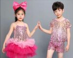 kids pink sequined modern dance