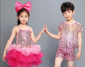 kids pink sequined modern dance