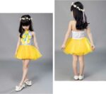 yellow modern Sequins dance costume