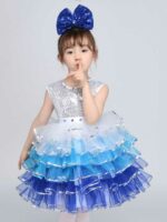 Girls dance dress tutu blue