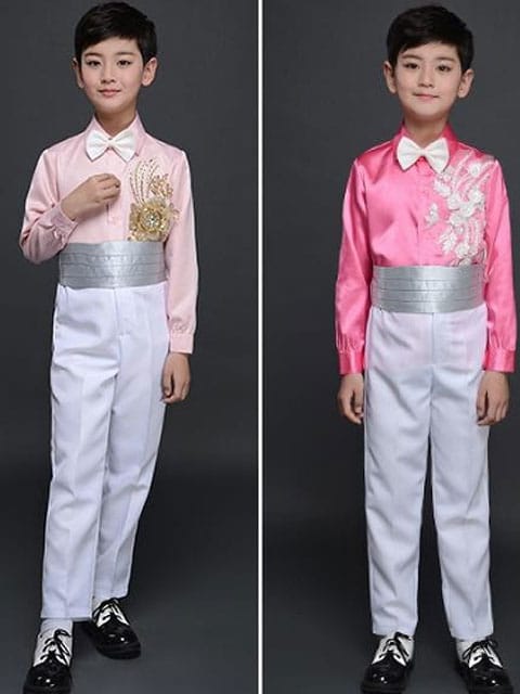 Long Sleeves Suit with Belt pink