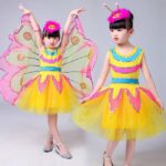 4 Pieces/set Fairy Skirt dance Princess Butterfly Wing Headband Dress for kids girls Birthday Party Dress Up Set