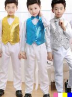 Boy Shiny Vest Set in Pants