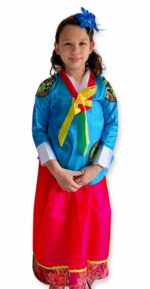 Korean in Blue traditional costume wear