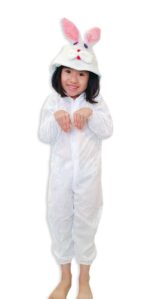 Children white Bunny plush Jumpsuit Costume