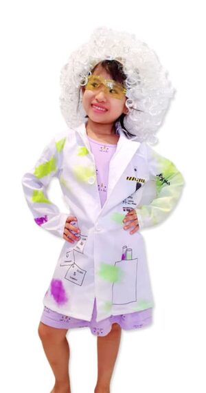 Scientist with Wig genius costume