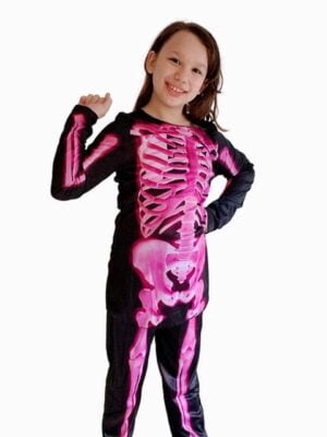 Pink Skeleton costume for children