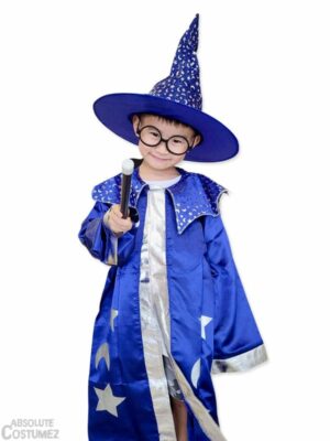 Merlin Wizard the mystic book character costume for children 2 to 12 years old