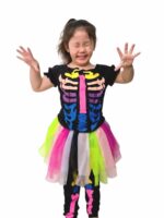 Rainbow Skeleton is the shinny spooky costume for girl 3 to 8 years old