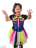 Rainbow Skeleton is the shinny spooky costume for girl 3 to 8 years old