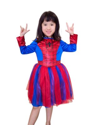 Girl Spidey the female sidekick of the famous super hero costume for children 5 to 8 years