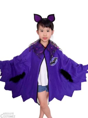 Purple Bat Cape Costume can transform your children into a cute night creature