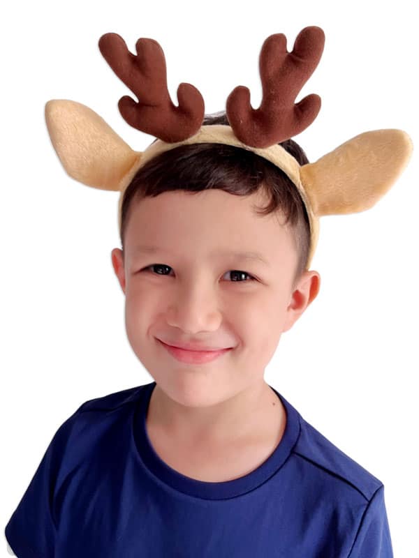 Reindeer headband transforms children into little santa helper