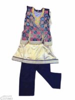 Deepavali festival Sparkle Navy girl dress.