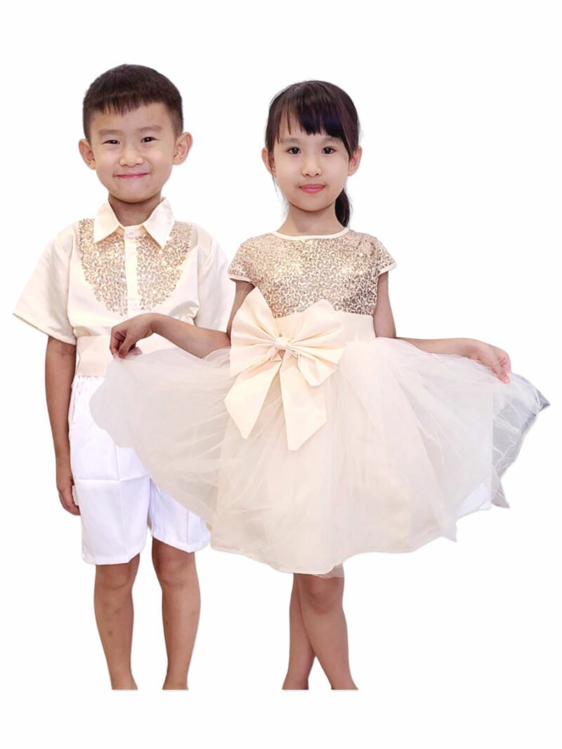 Champagne Waltz dance wear for children singapore
